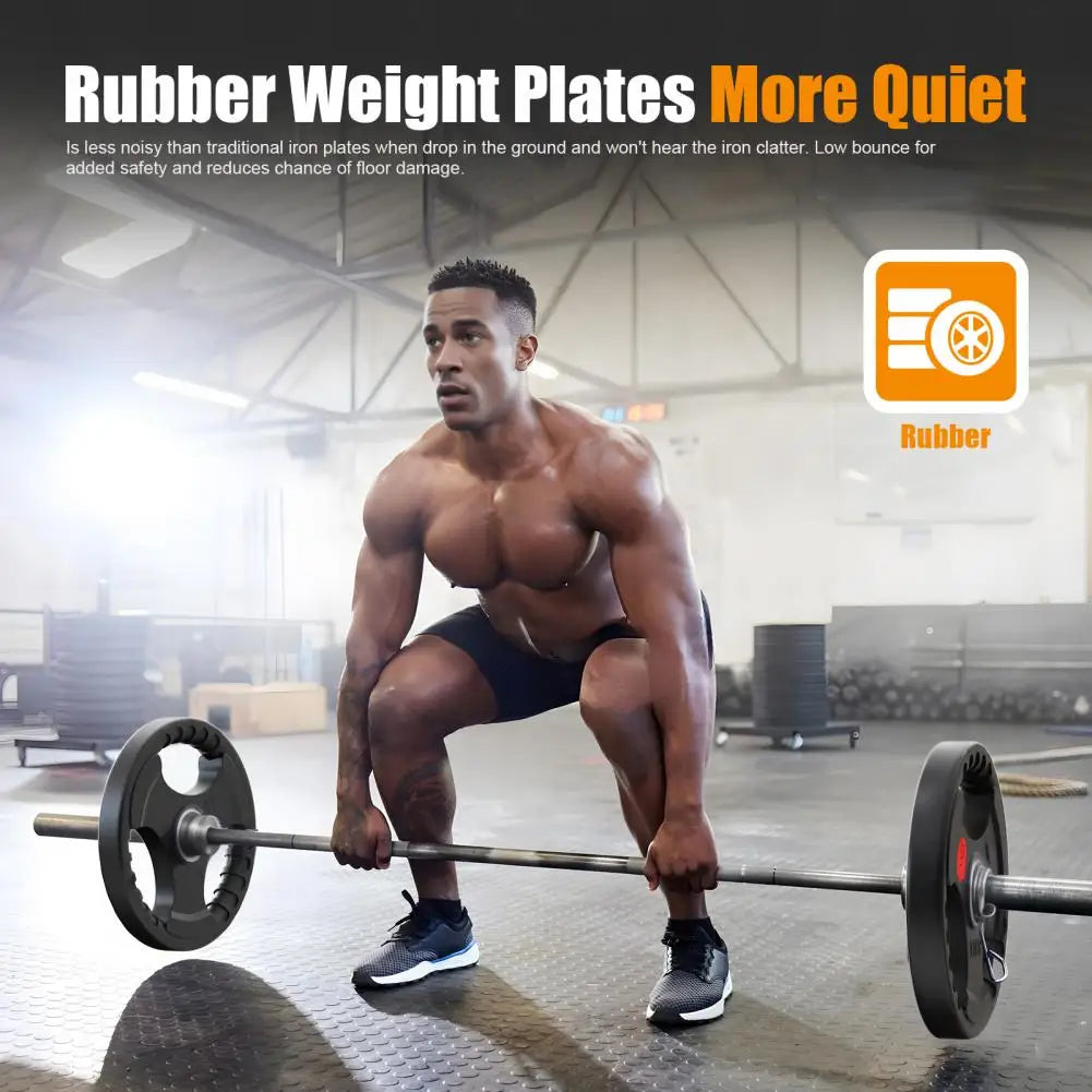 1PC 22 Lbs Gym Fitness Rubber-Covered Barbell Disc Plate