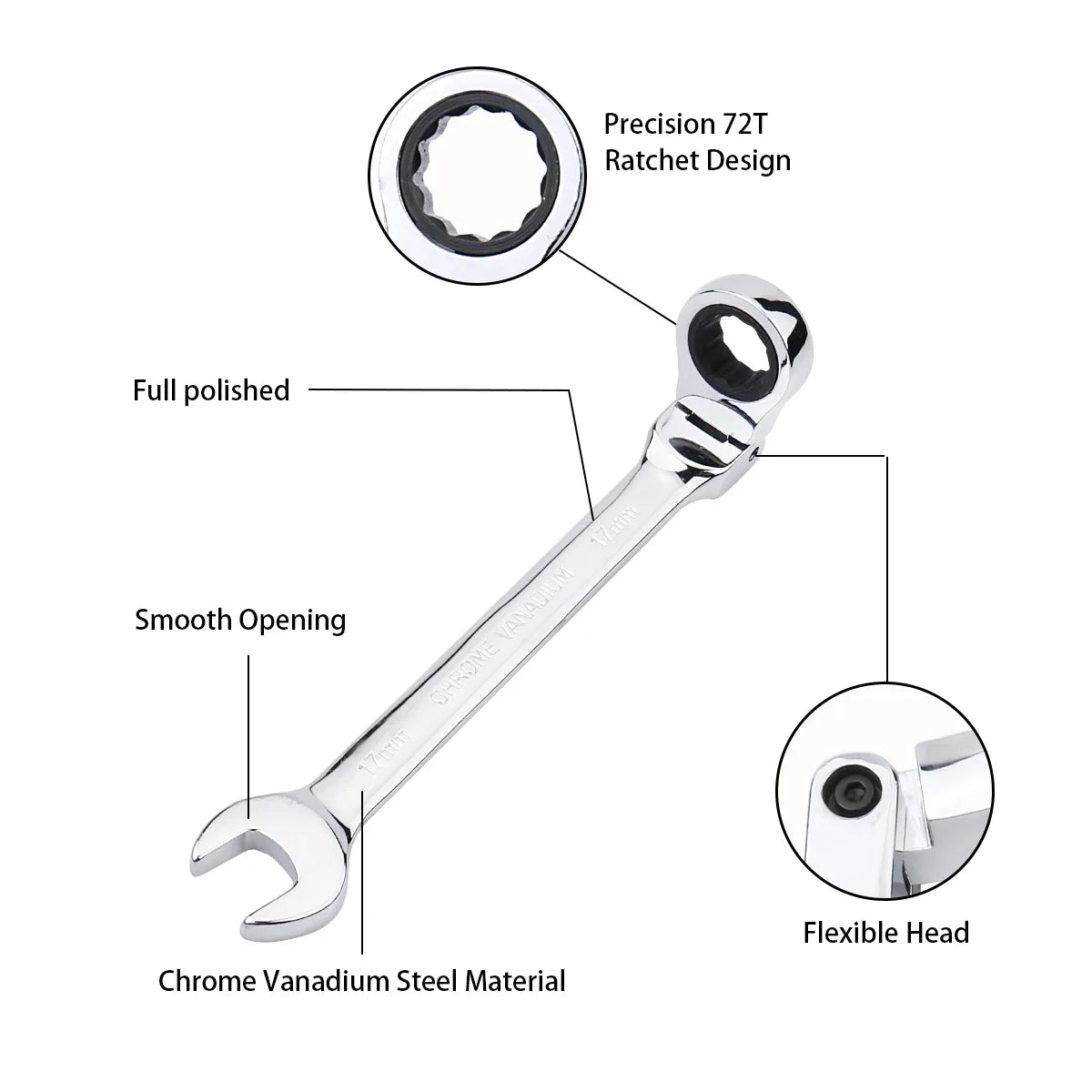 Ratchet Wrench of Keys Spanner Set: