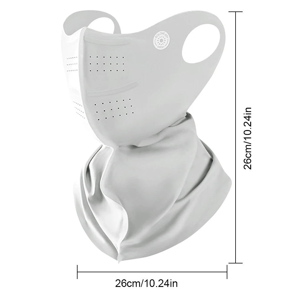 Summer UV Protection Sunscreen Mask Face Scarf Cycling Sunscreen Ice Silk Mask Face Cover Neck Wrap Cover Breathe Traceless Thin