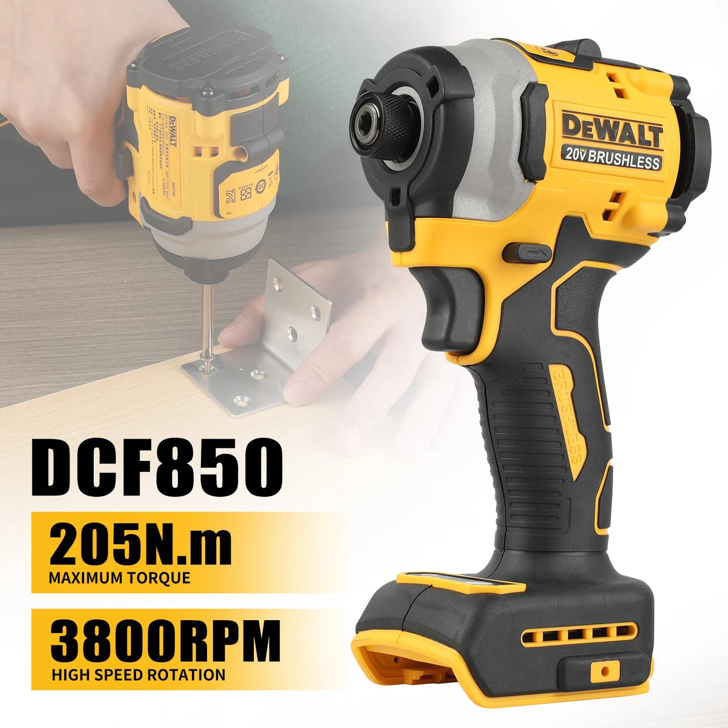 DeWalt Brushless Electric Drill/Screwdriver Combo (DCF805/DCD850):