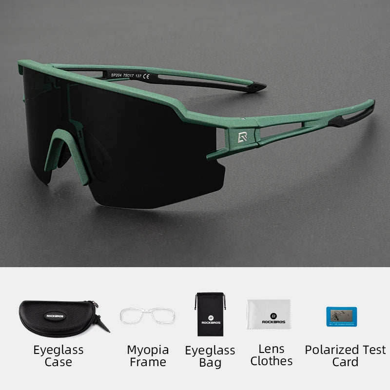 ROCKBROS Cycling Glasses Photochromic Polarized Lens Bike Glasses UV400 Protection Eyewear Sunglasses MTB Road Bicycle Goggles