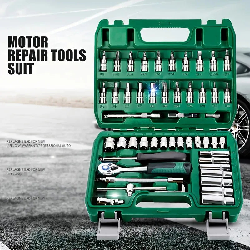 Car Repair Tool Kit – 46/53 Piece Socket & Ratchet Set