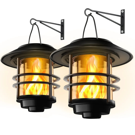 1pc Solar Hanging Lantern with Flickering Flame Effect: