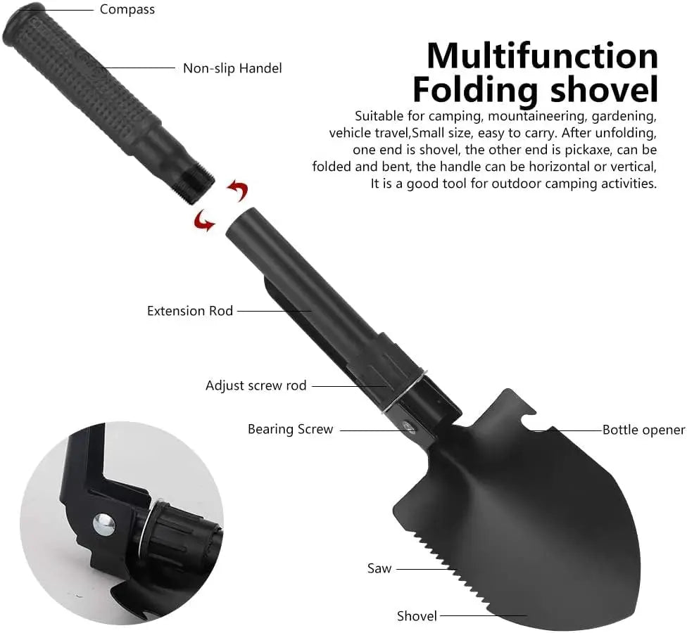 multifunctional military-style folding shovel