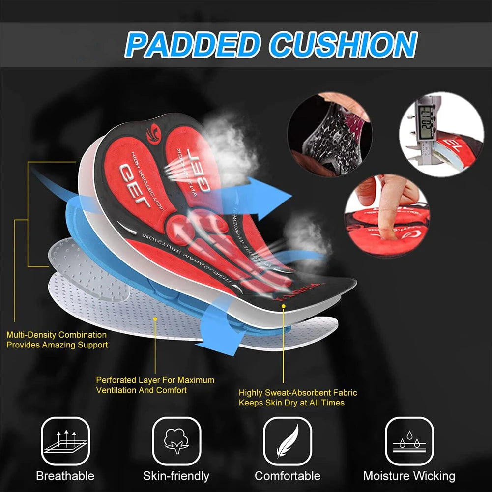 Breathable Cycling Shorts Men Mtb Pants Gel Pad Shorts Shockproof Bicycle Underpant Male Cycling Trousers Cycling Underwear