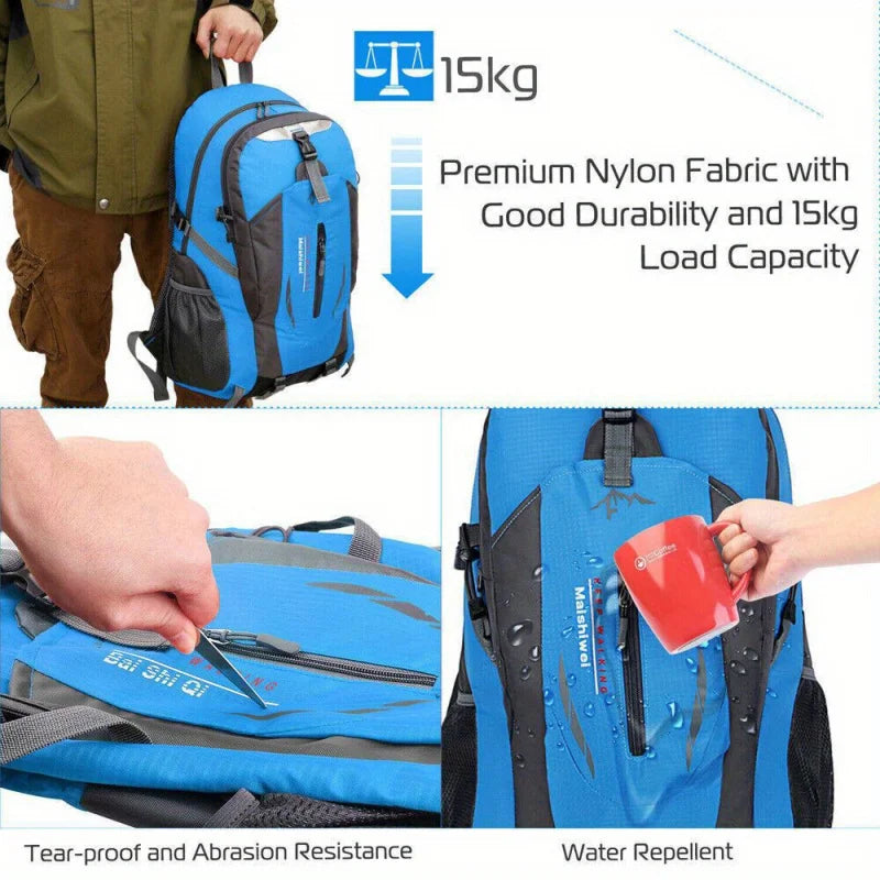 Men's Outdoor Hiking Backpack – Large Capacity, Lightweight, Waterproof