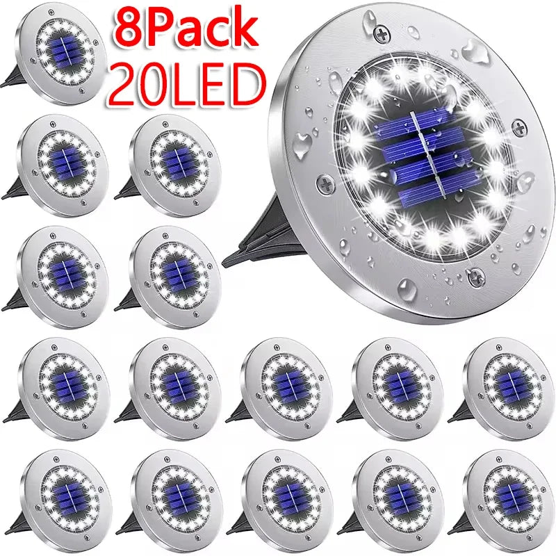 Solar Lights Outdoor 8/20LEDs Disk n