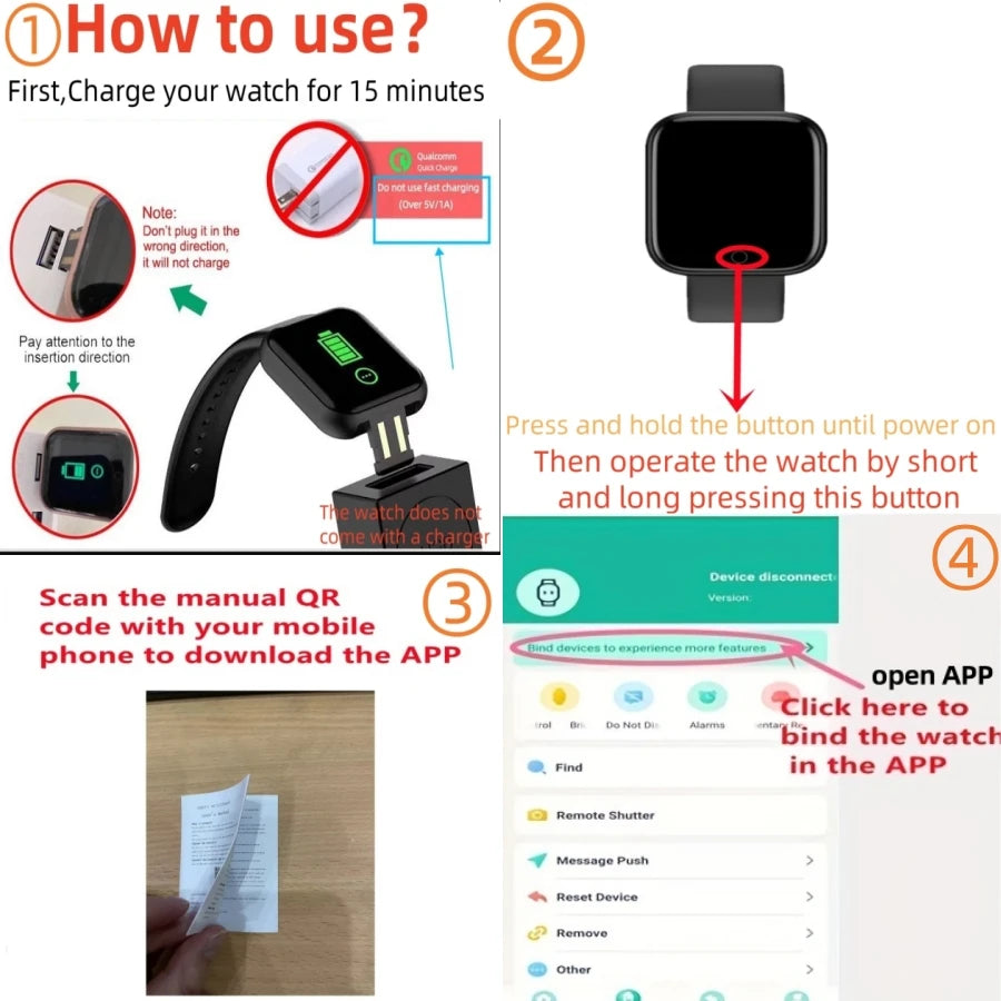 Smart Watch for Men & Women – Fitness Smart Band:
