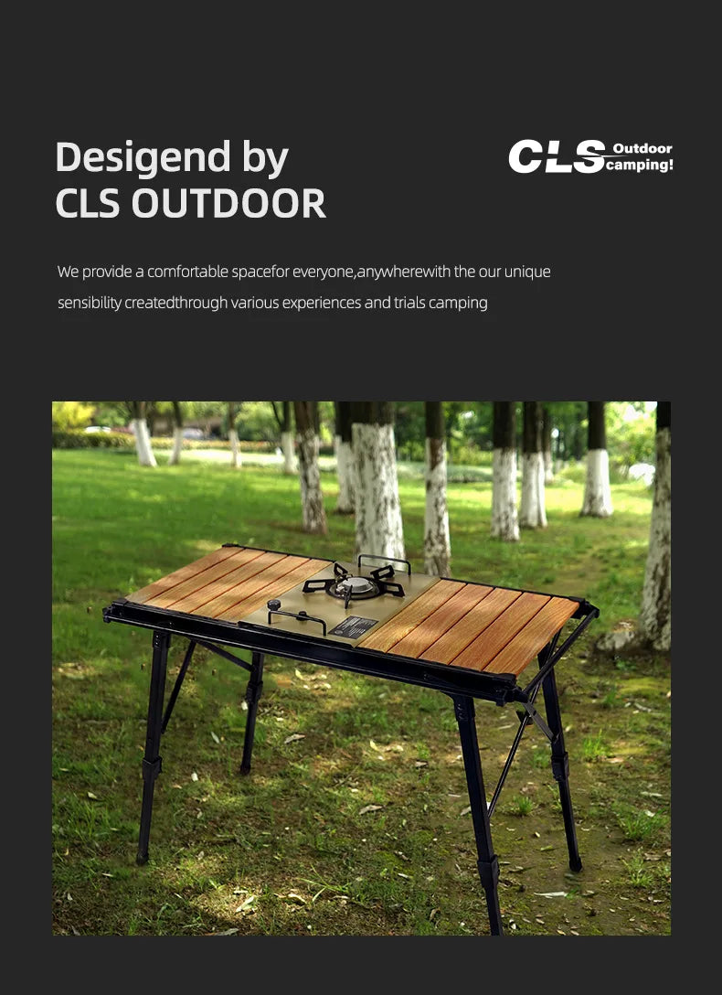 KRC CAMP Camping Folding Removable IGT Wood Table