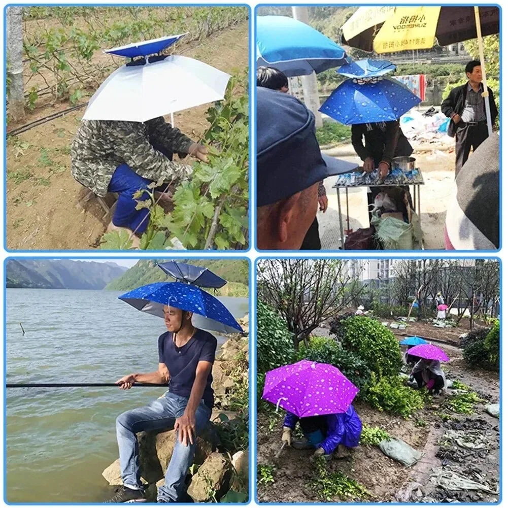 foldable outdoor umbrella hat