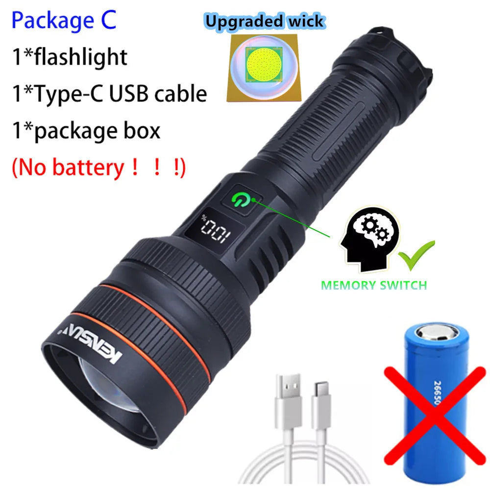 Bright Spotlight Long Range LED Flashlight: