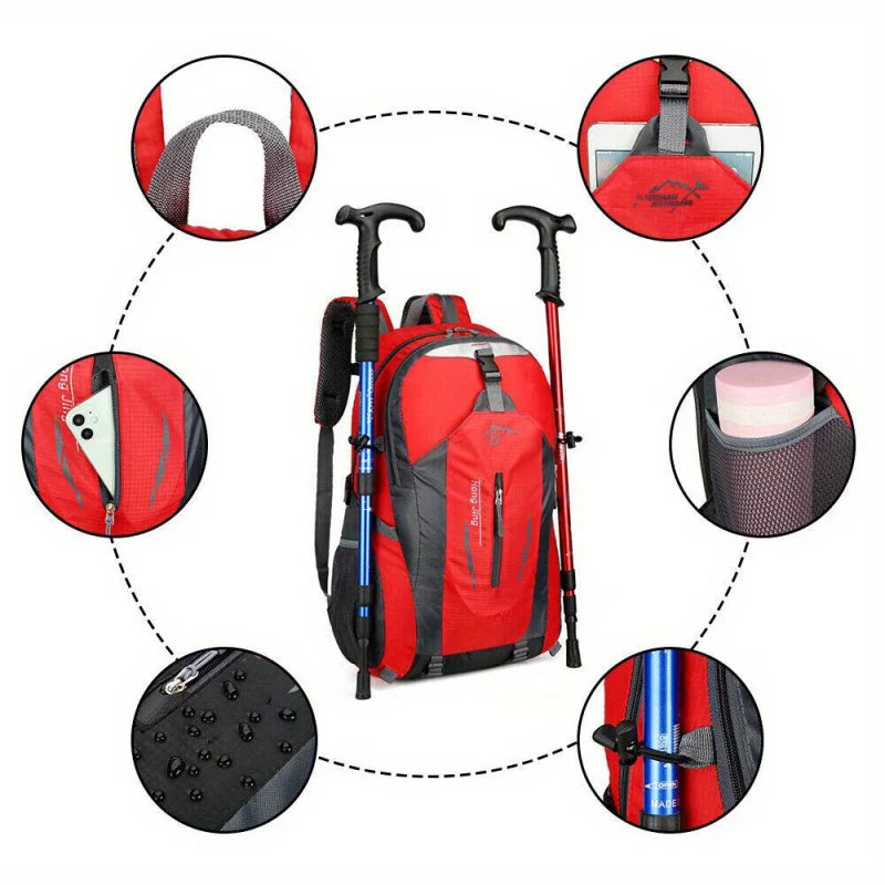 Men's Outdoor Hiking Backpack – Large Capacity, Lightweight, Waterproof