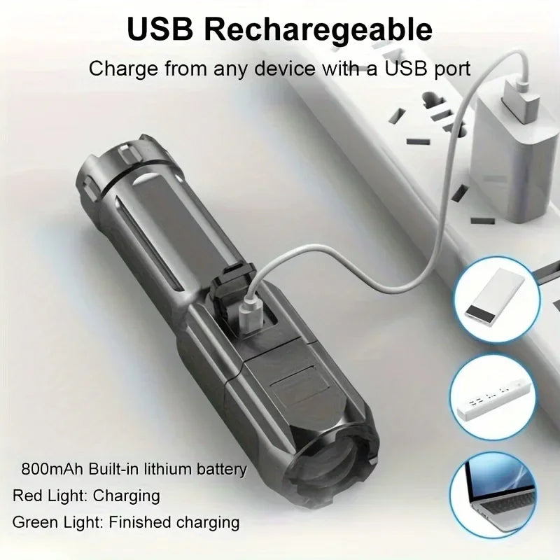Super Bright LED Flashlights Telescopic Zoom