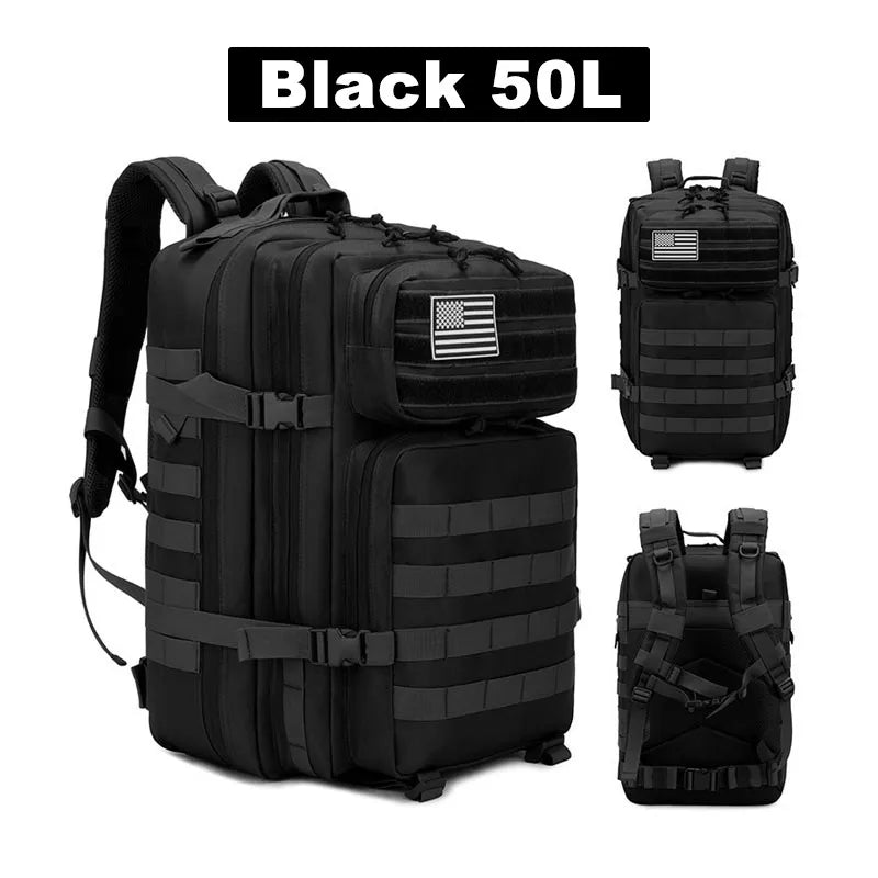 Multi-Functional Tactical Backpack – 50L / 35L / 25L | Waterproof & Large Capacity