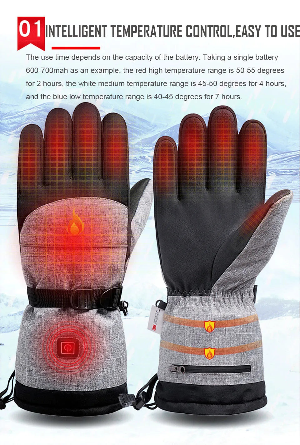 electric heated winter gloves,