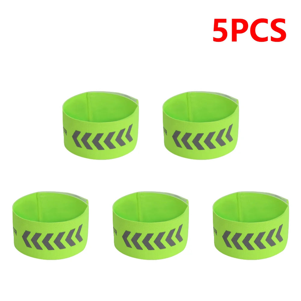 5-20PCS Reflective Beam Belts Multifunction Arm Ankle Leg Safety Bands for Cycling Durable Adjustable for Joggers Bikers Walkers