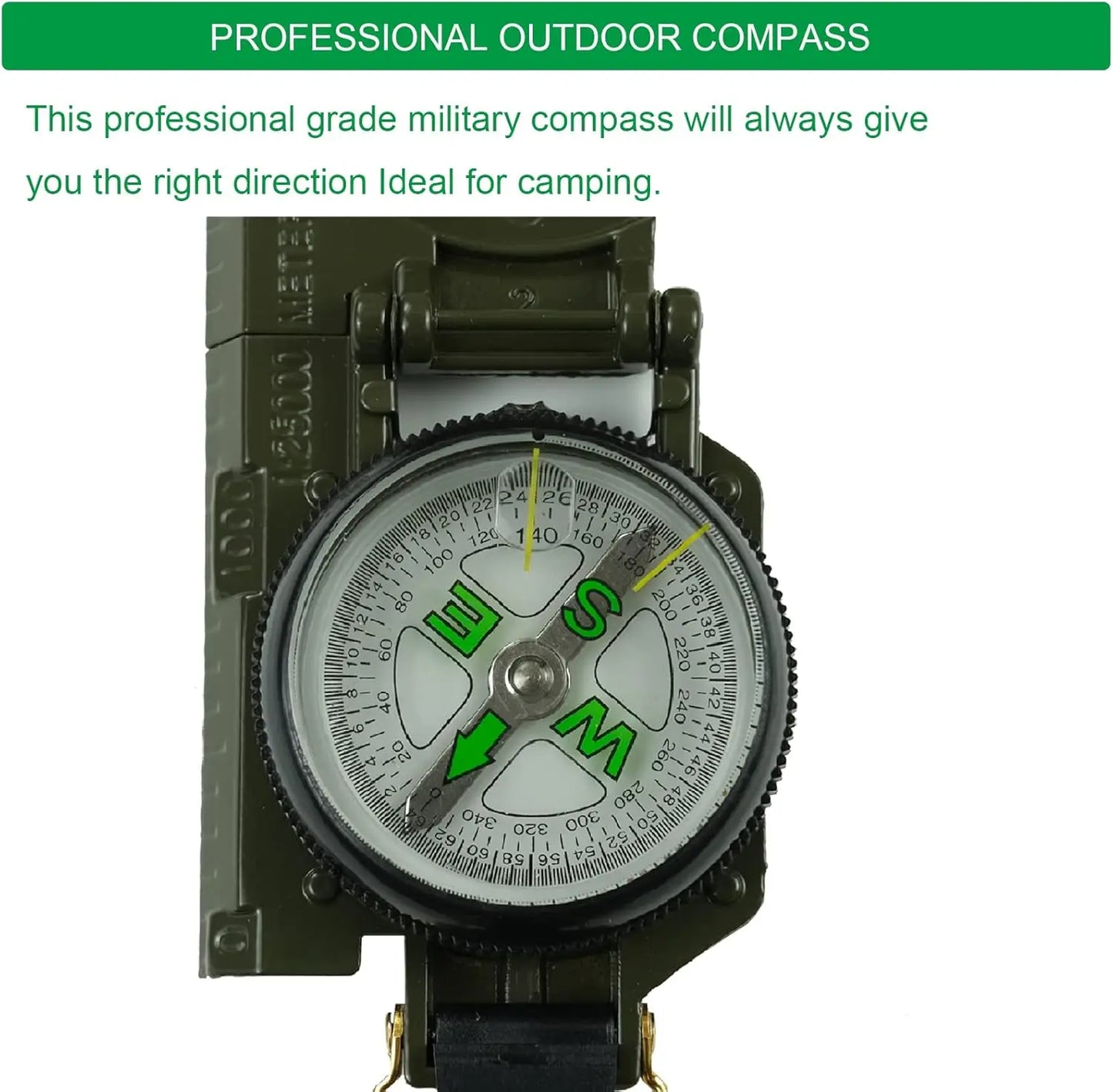 military-style sighting compass, which is a popular tool