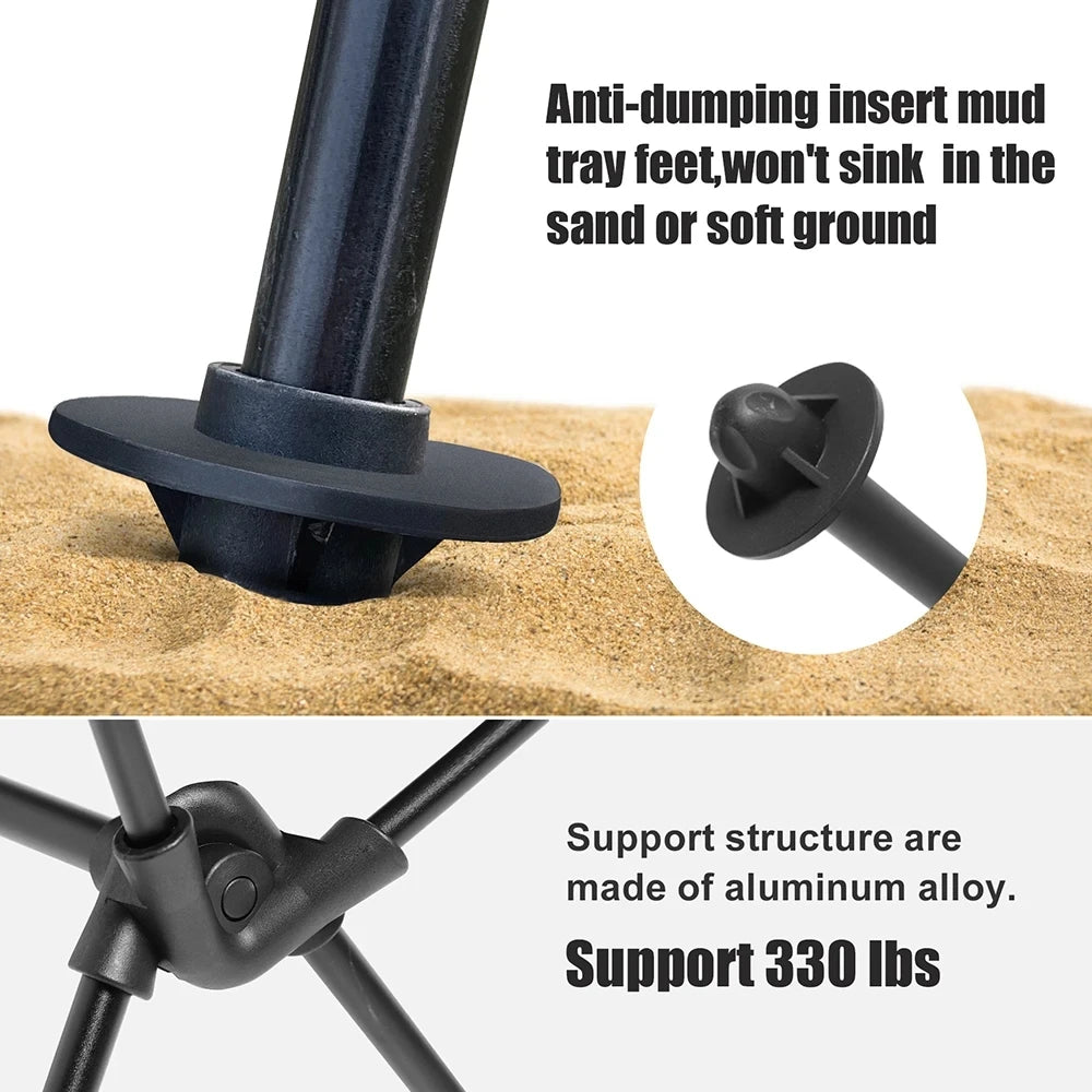 WESTTUNE Portable Folding Camping Chair with a headrest and aluminum alloy frame