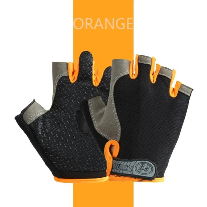 Gym Gloves Fingerless Gloves Anti-Slip Shock-Absorbing Breathable