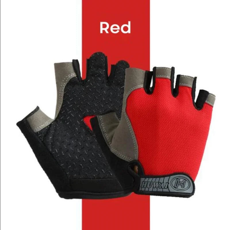 Gym Gloves Fingerless Gloves Anti-Slip Shock-Absorbing Breathable