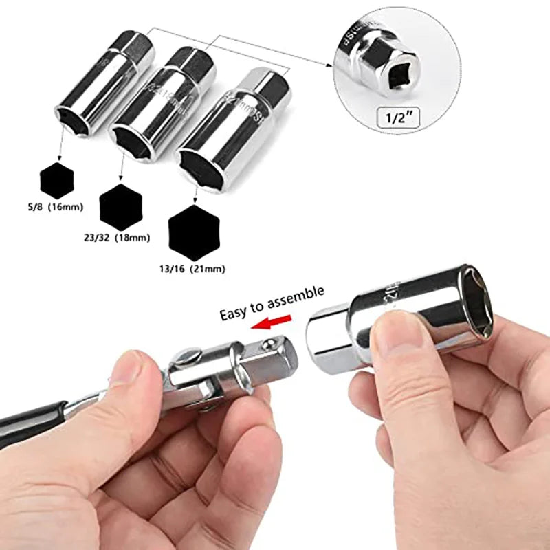 4-piece spark plug wrench set,