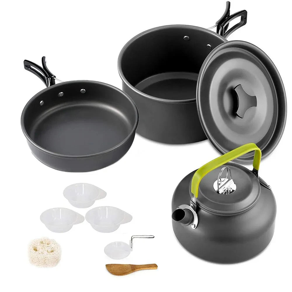 camping cookware set suitable for 2–3 people,