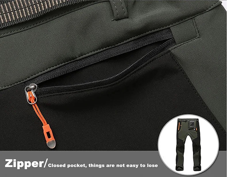 LNGXO Thick Warm Fleece Hiking Pants