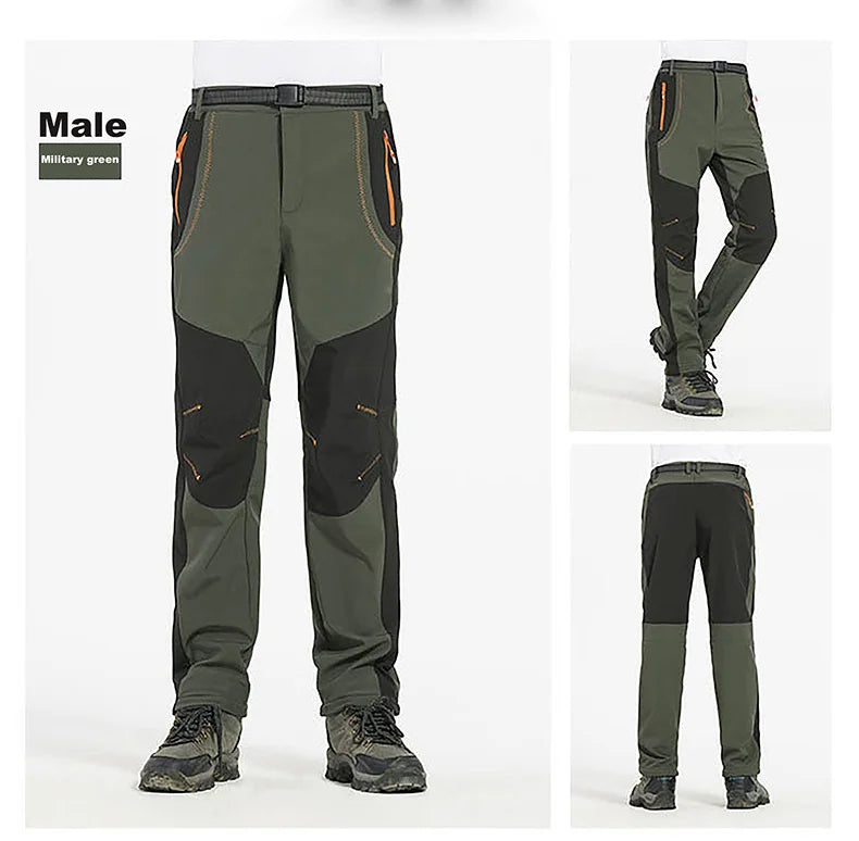 LNGXO Thick Warm Fleece Hiking Pants