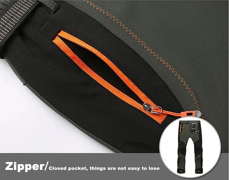 LNGXO Thick Warm Fleece Hiking Pants