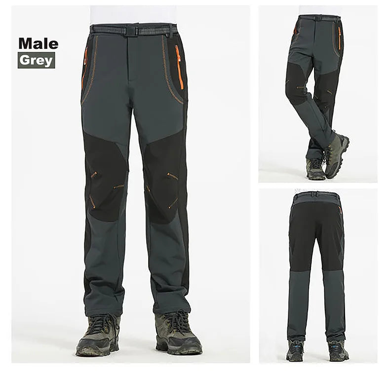 LNGXO Thick Warm Fleece Hiking Pants