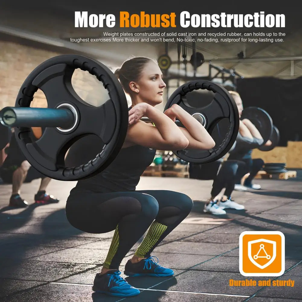 1PC 22 Lbs Gym Fitness Rubber-Covered Barbell Disc Plate