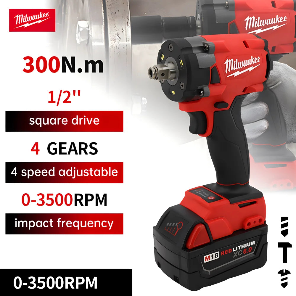 Milwaukee Cordless Impact Wrench 300N·m:
