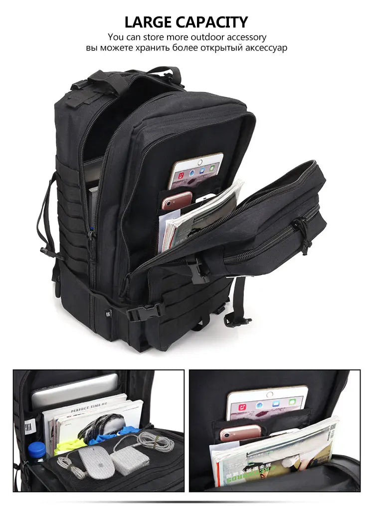 Multi-Functional Tactical Backpack – 50L / 35L / 25L | Waterproof & Large Capacity