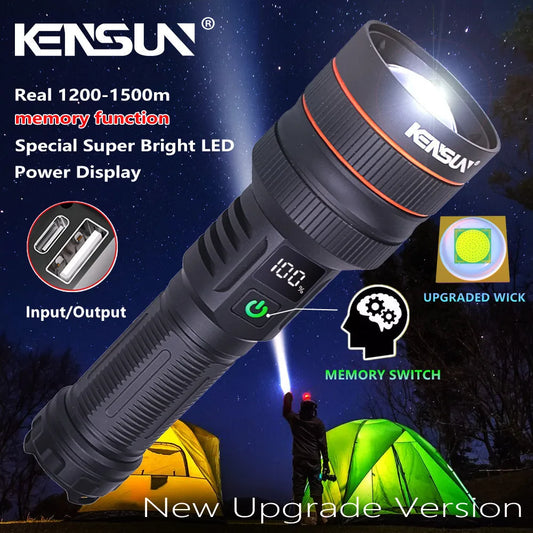 Bright Spotlight Long Range LED Flashlight: