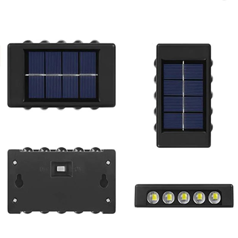 LED Solar Wall Lamp – Outdoor Waterproof Up & Down Lighting