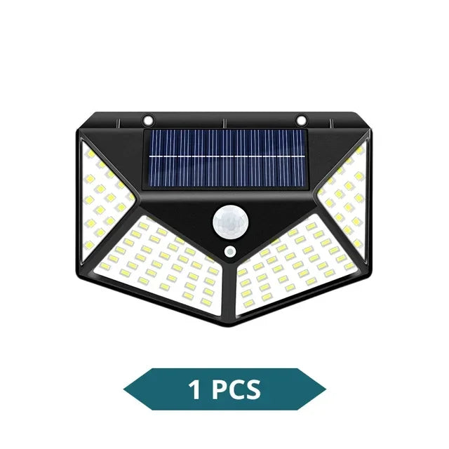 1-6 Pcs Solar LED Outdoor Lights 100 LED Garden Wall Lights
