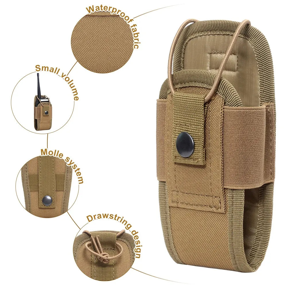 Camping MOLLE Radio Walkie Talkie Pouch – Tactical Waist Bag Holder