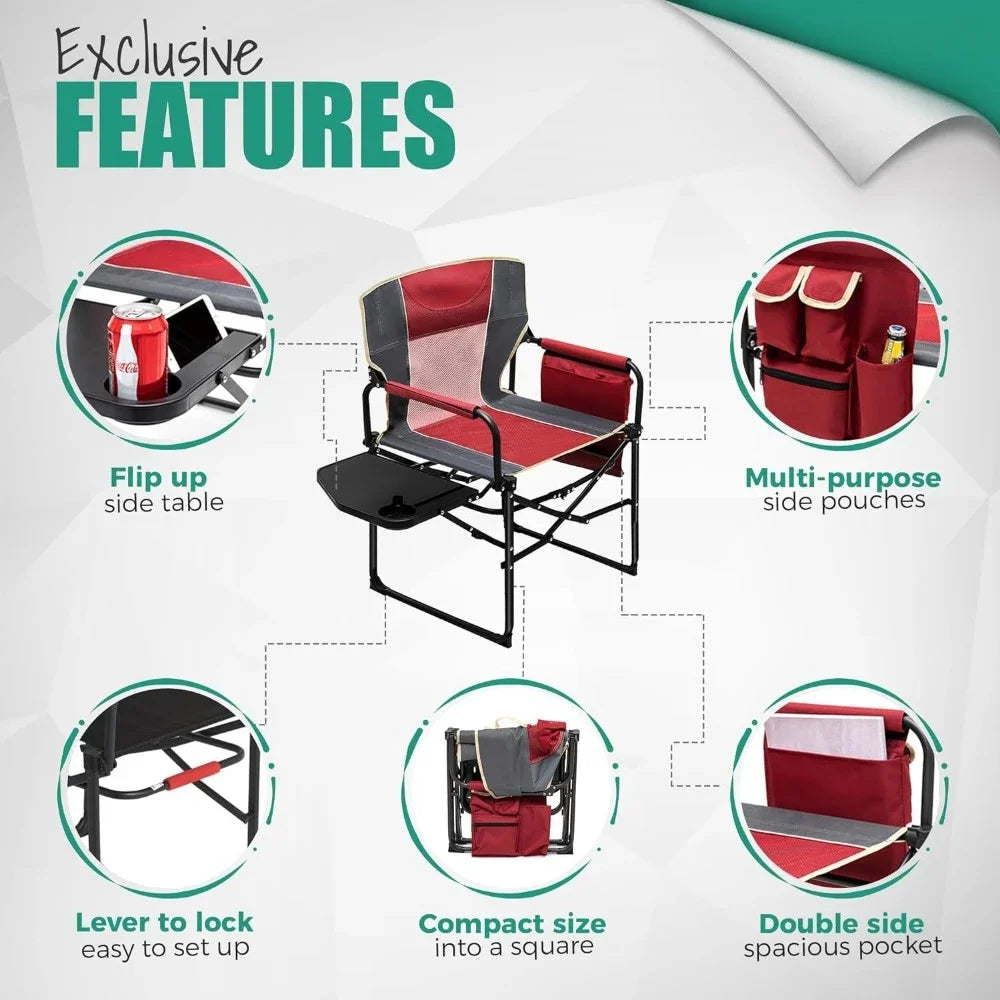 : Oversized 2-Pack Portable Folding Lawn Chairs for Adults