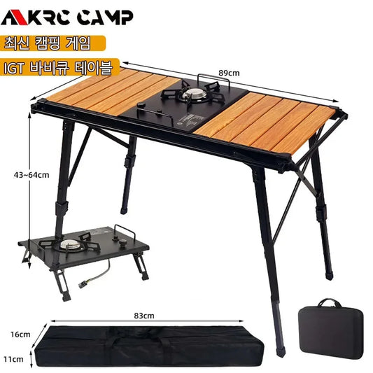KRC CAMP Camping Folding Removable IGT Wood Table