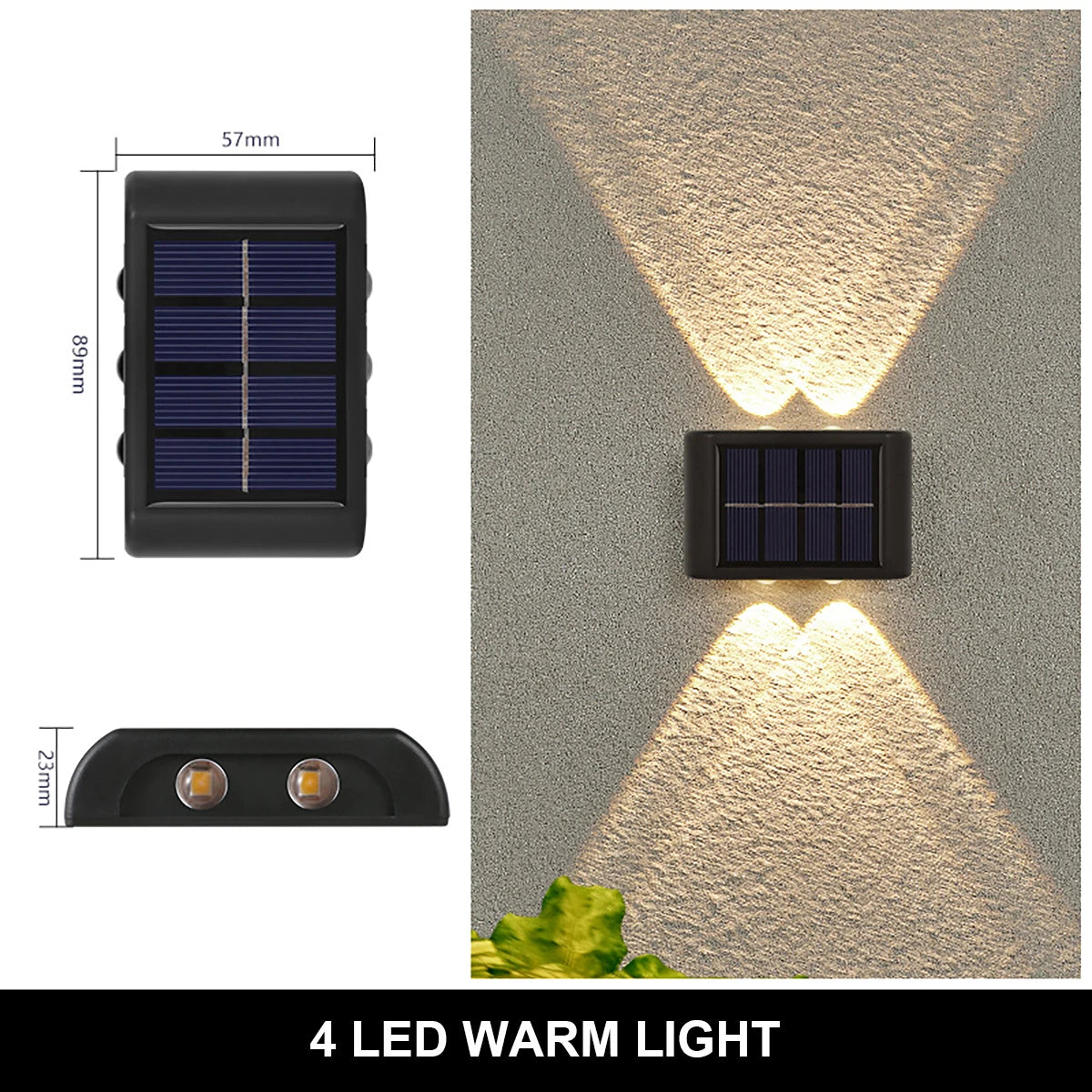 LED Solar Wall Lamp – Outdoor Waterproof Up & Down Lighting