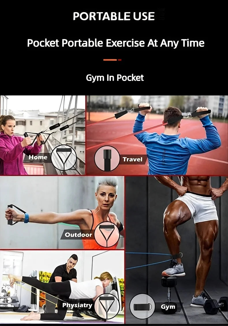portable resistance bands often sold online for home