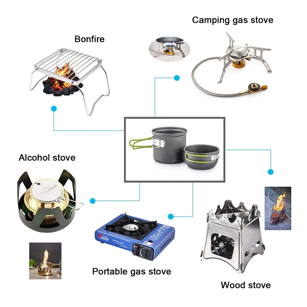 DS-101 Ultralight Camping Pot Cookware Set