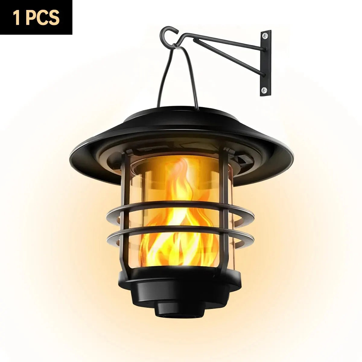 1pc Solar Hanging Lantern with Flickering Flame Effect: