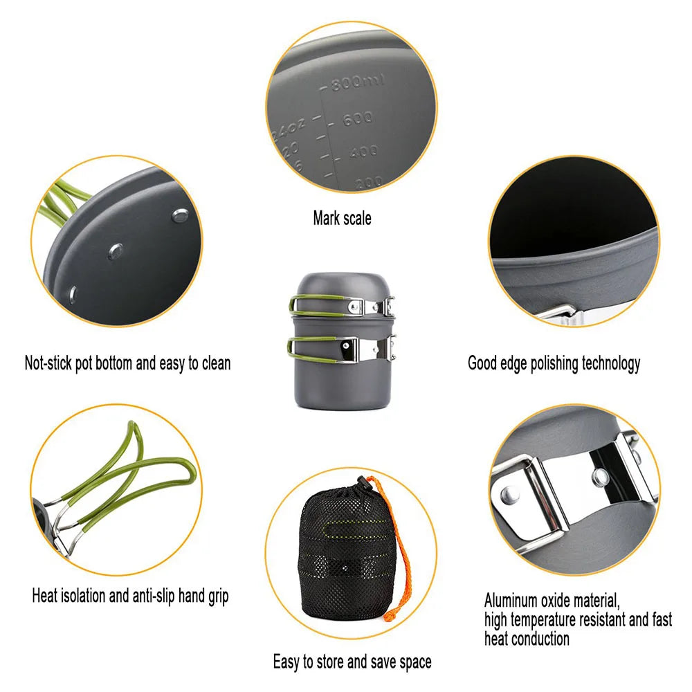 DS-101 Ultralight Camping Pot Cookware Set