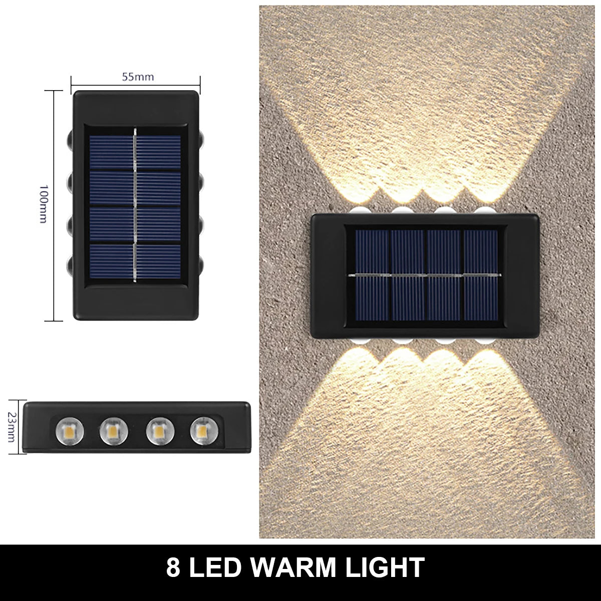 LED Solar Wall Lamp – Outdoor Waterproof Up & Down Lighting