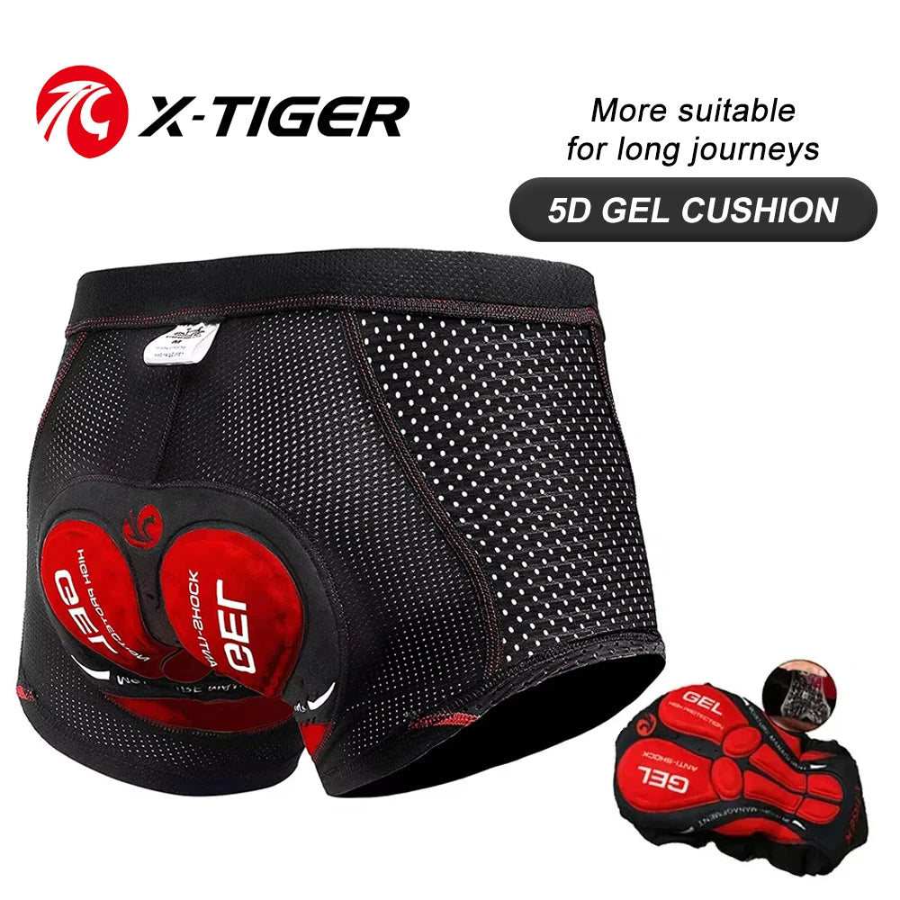 TIGER Men's Cycling Underwear Shorts with 5D Gel Pad: