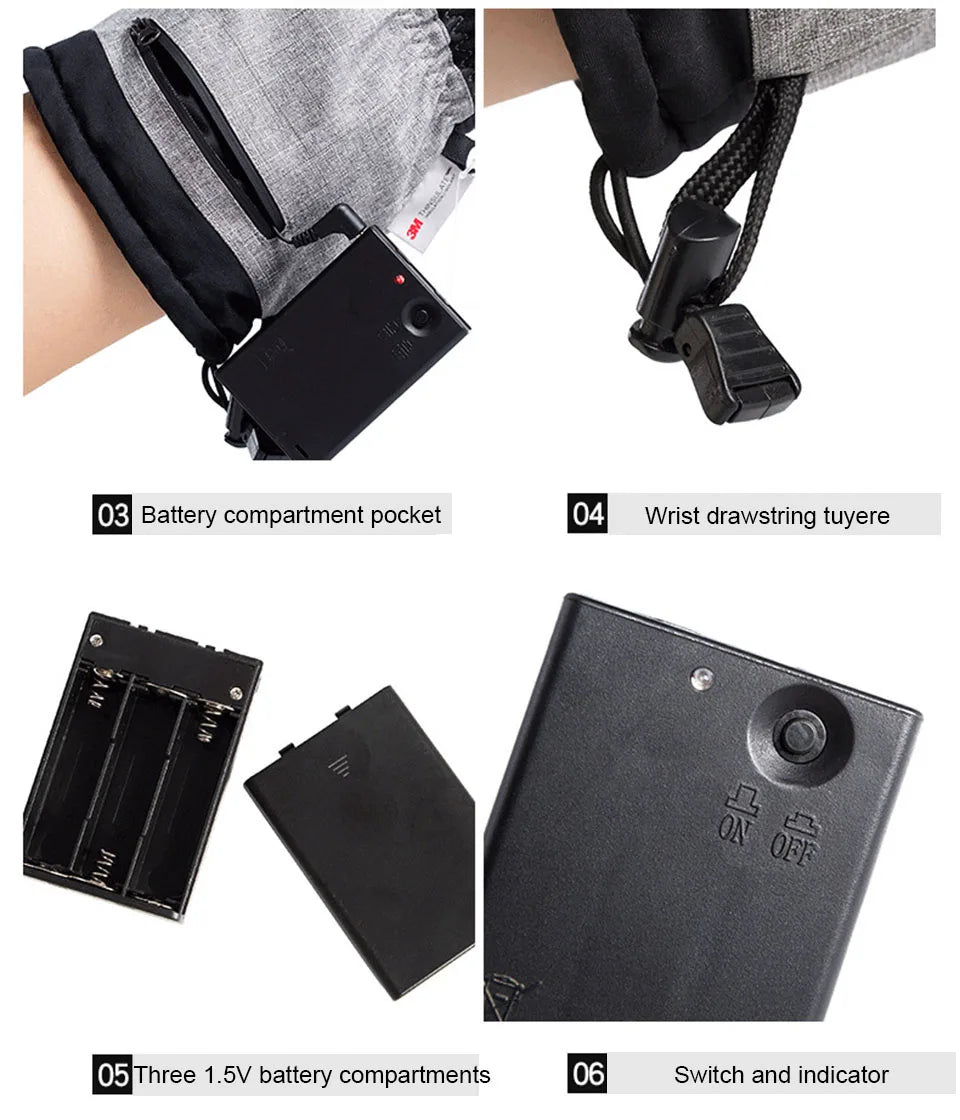 electric heated winter gloves,