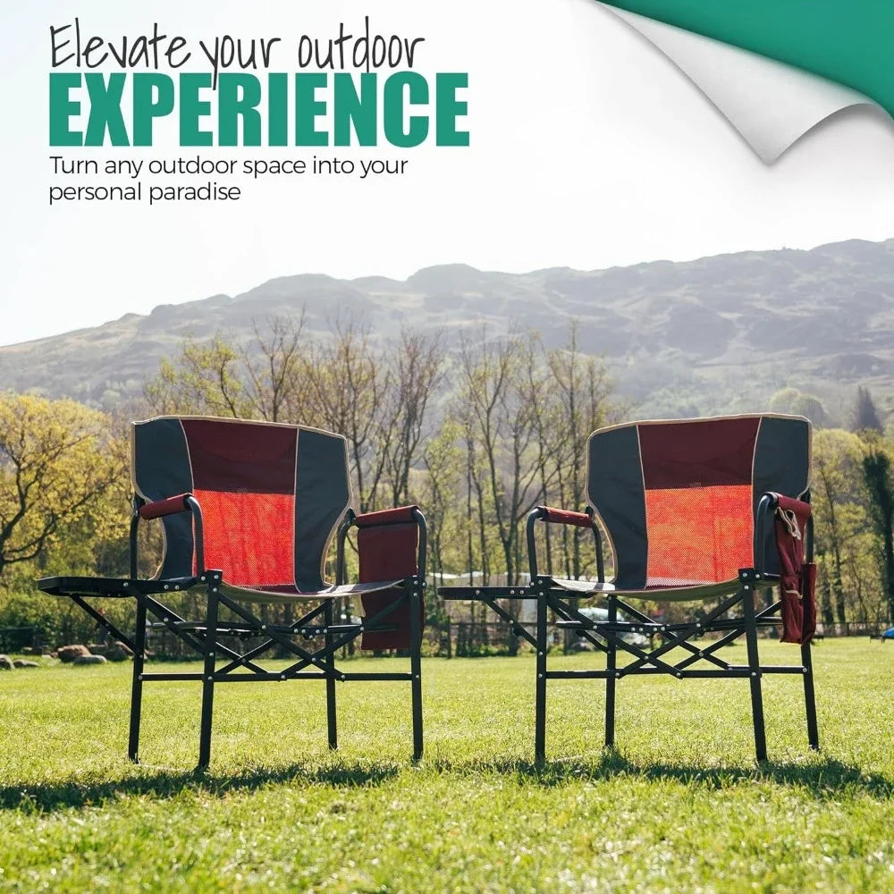 : Oversized 2-Pack Portable Folding Lawn Chairs for Adults