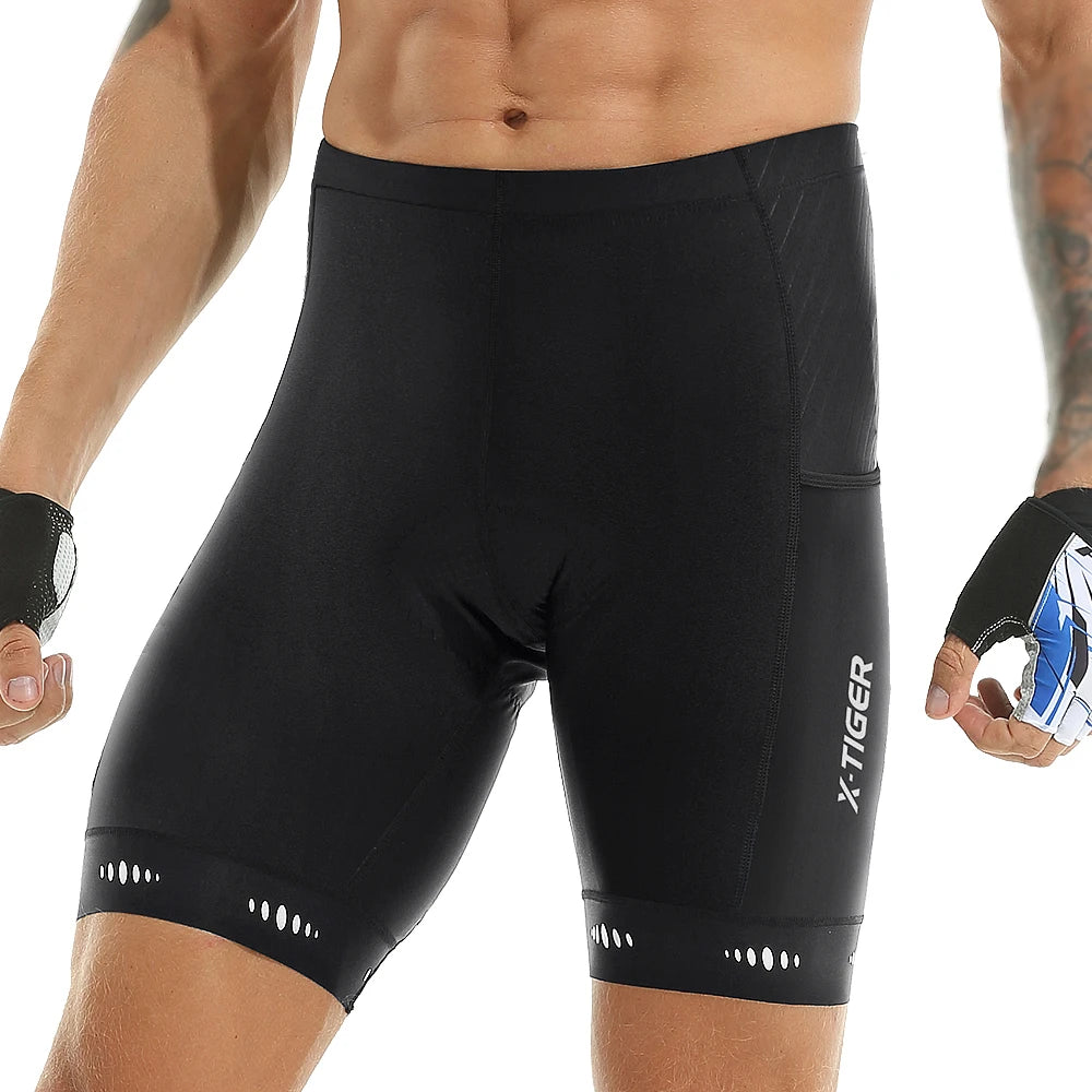 X-TIGER Men Cycling Shorts with Back Pocket