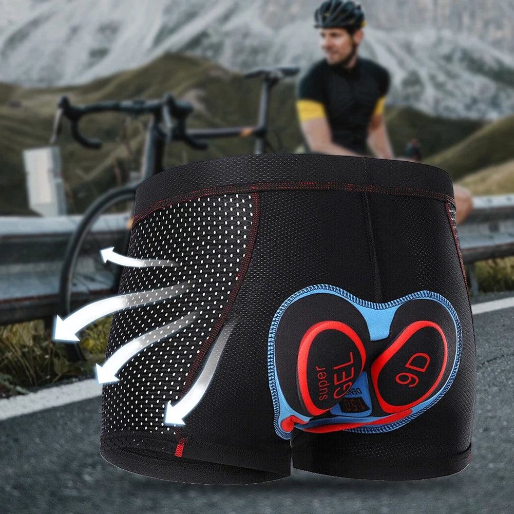 Breathable Cycling Shorts Men Mtb Pants Gel Pad Shorts Shockproof Bicycle Underpant Male Cycling Trousers Cycling Underwear
